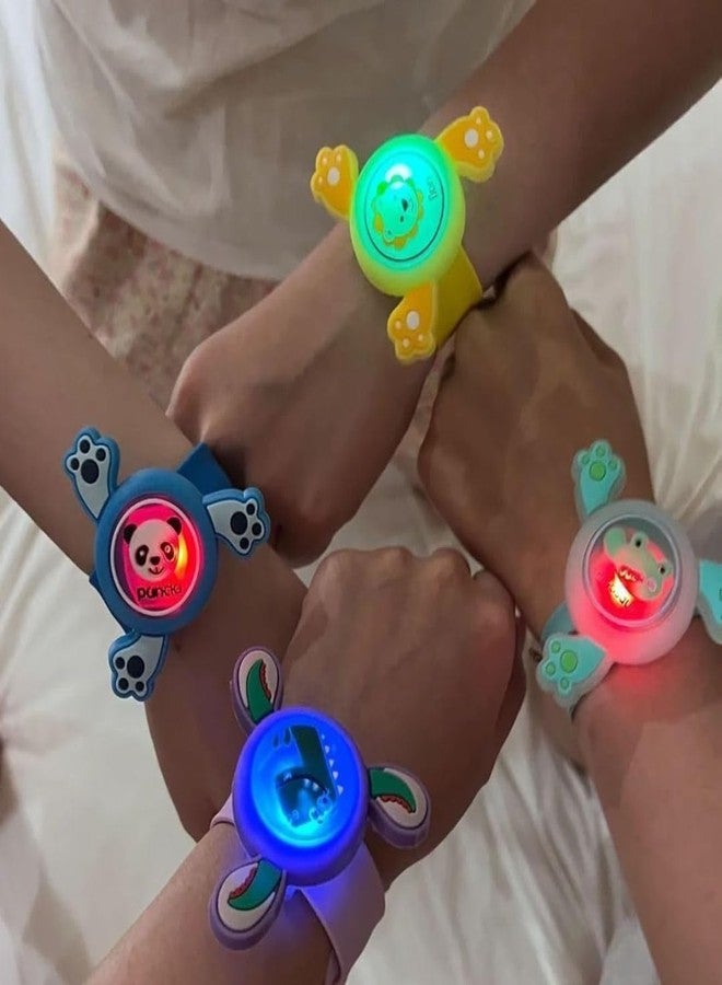 PLUSPOINT 2Pcs Wrist Band for Boys and Girls Spinning Slap Band Cute Cartoon Bracelet Wrist with Lights, Great Birthday Gift Toys for Return Gift for Kids Rakhi - Image 5